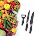 Royalty Line RL-BLK7-W: 7 Pieces Non-Stick Coating Knives Set w/ Peeler-Black