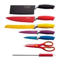 Royalty Line RL-COL8-W: 8 Pieces Rainbow  Ceramic Knife Set with Rotating Holder Stand