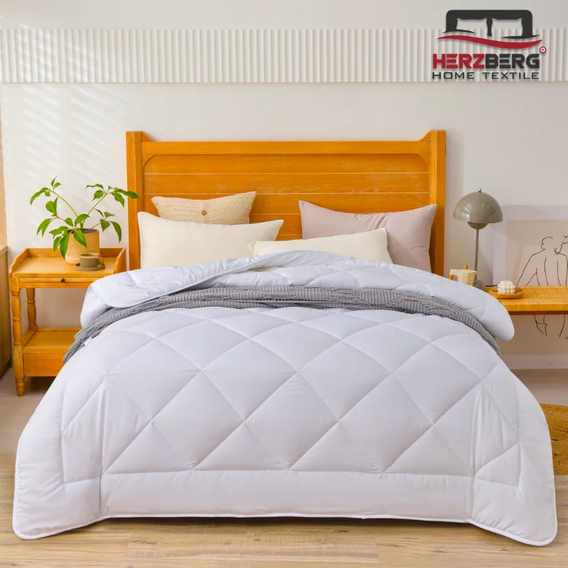 Herzberg HG-22067WD: 4-Star Quality White Duvet - 200x200cm