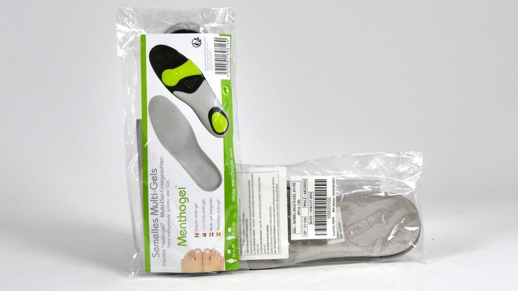 Wellys GI-169816S: 1 Pair Ladies Multi-Gel Insoles - Menthogel 36-40