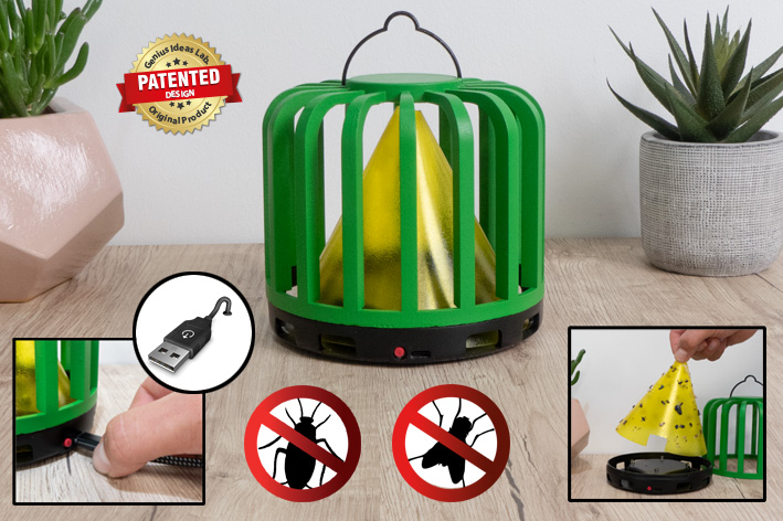 Genius Ideas GI-054561: FLYTRAP Lighted Insect Trap "Cactus"