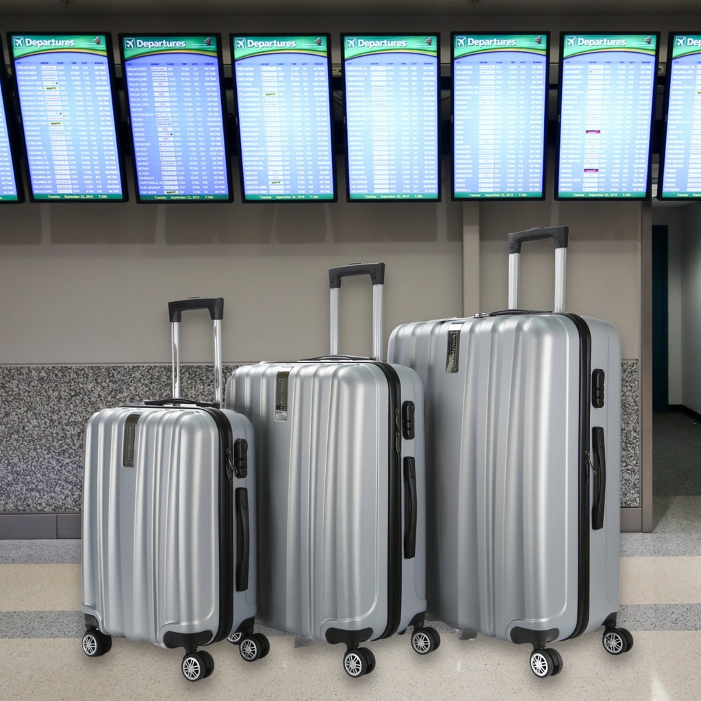 Royalty Line RL-LTS18706: Set of 3 Heavy-Duty Travel Suitcases