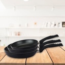 Royalty Line RL-FM3F: Marble Coating Forged Aluminum 3 Pieces Fry Pan Set