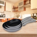 Royalty Line RL-FM3F: Marble Coating Forged Aluminum 3 Pieces Fry Pan Set