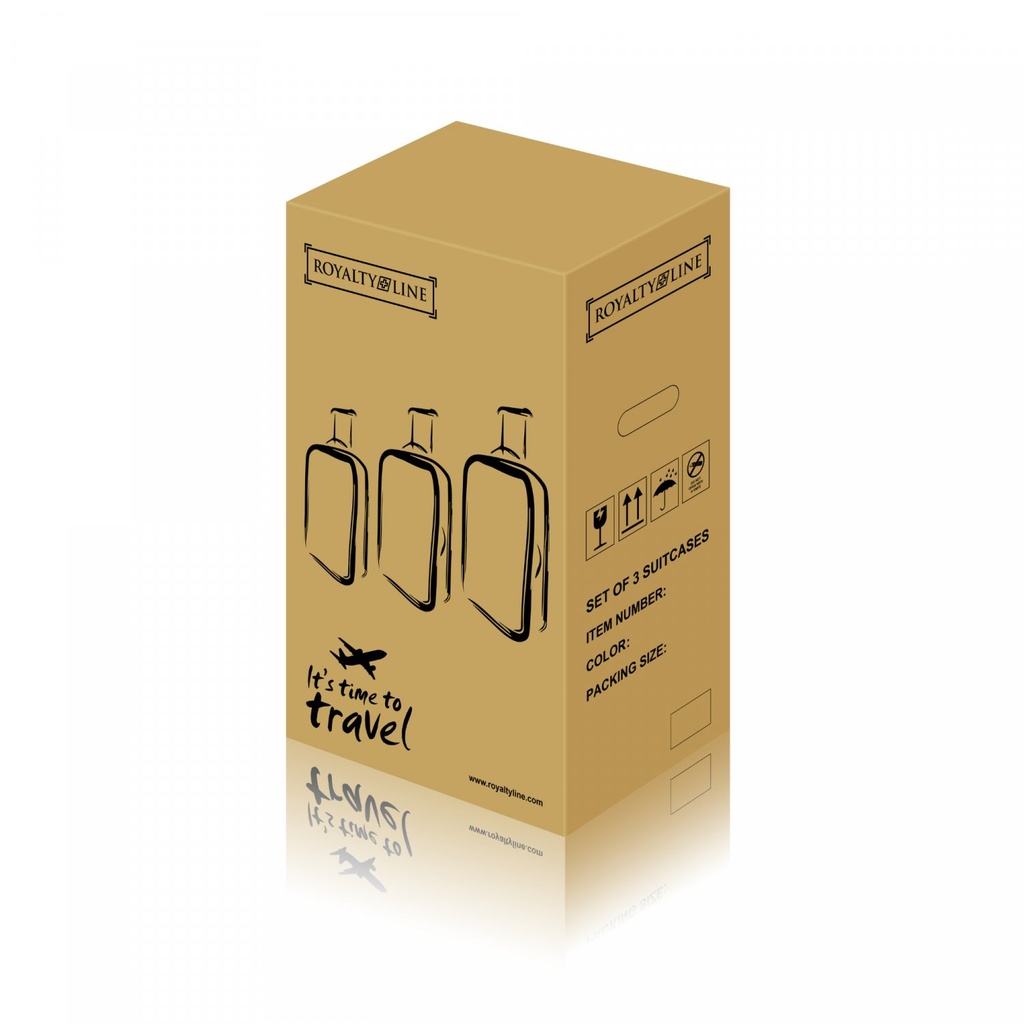 Royalty Line RL-LTS18706: Set of 3 Heavy-Duty Travel Suitcases