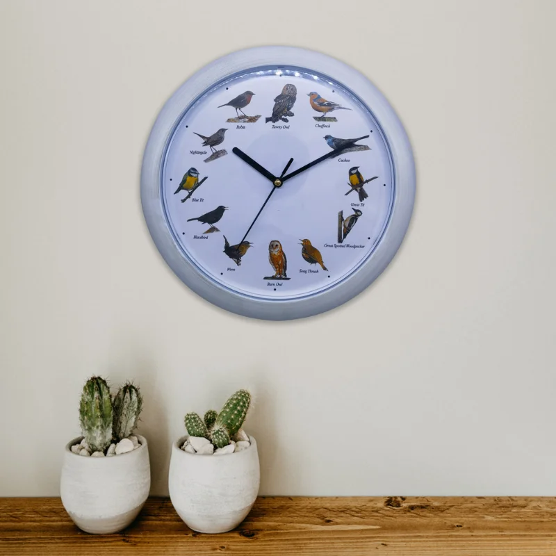 Herzberg HG-03725: European Bird Song Clock - White