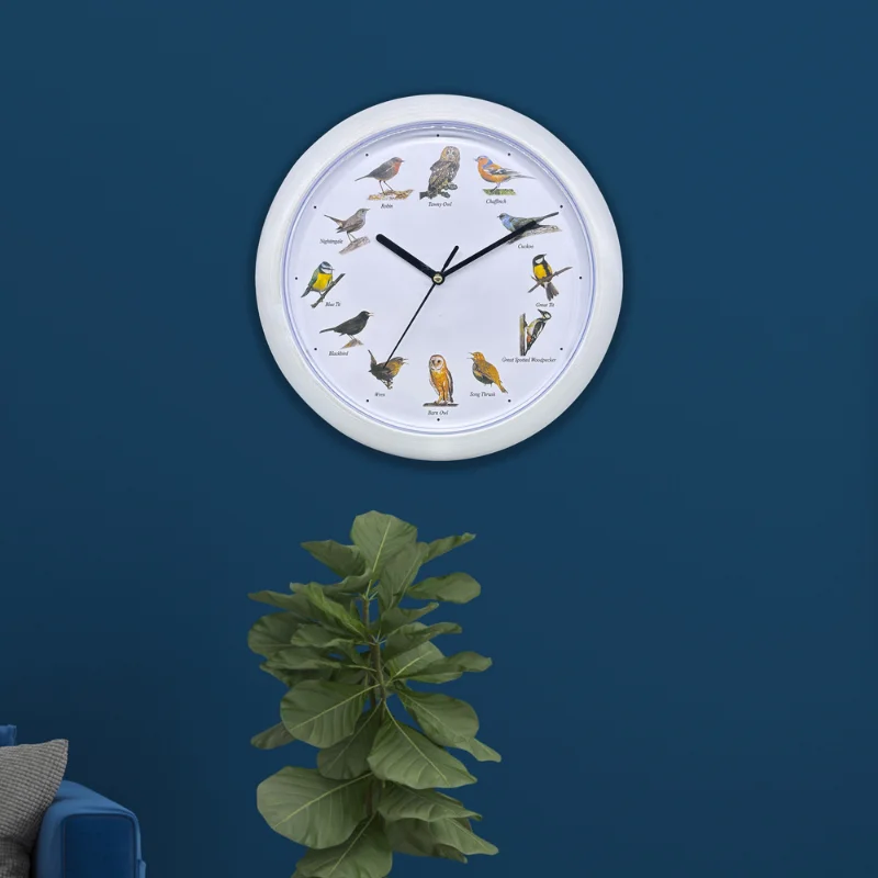 Herzberg HG-03725: European Bird Song Clock - White