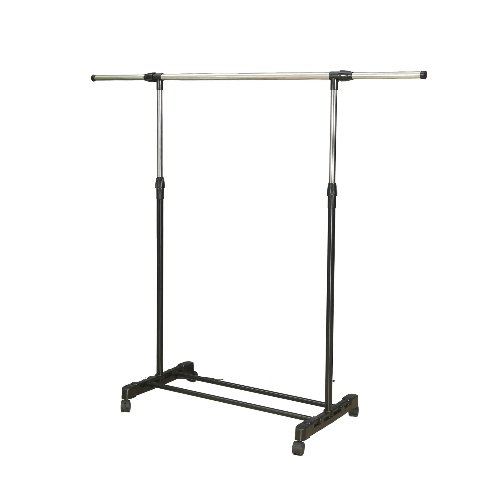 Herzberg HG-03268: Adjustable Single Rod Rolling Clothing Garment Rack