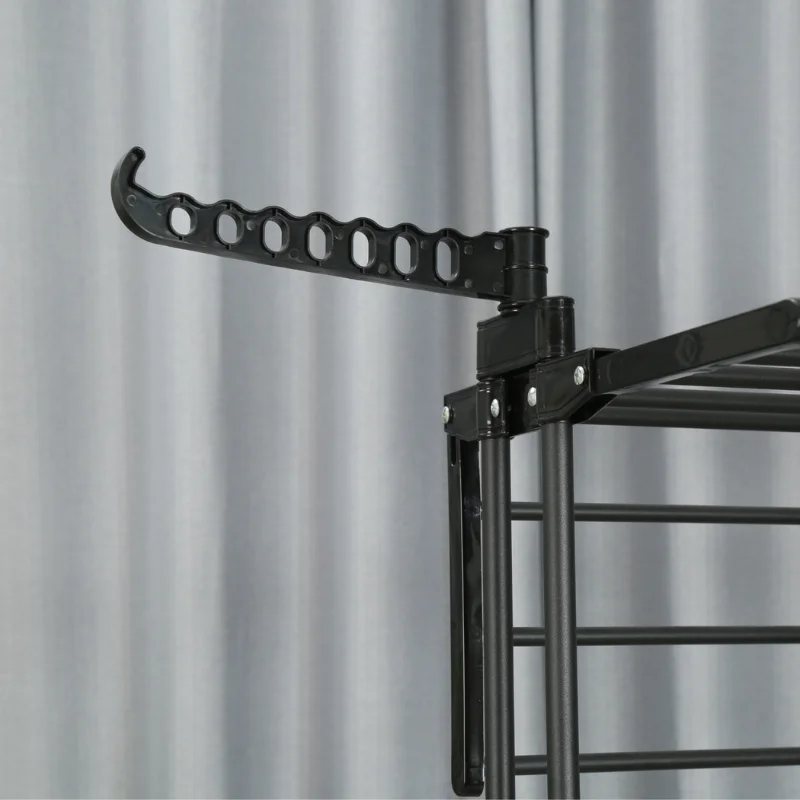 Herzberg HG-8034BB: Moving Clothes Rack - Black