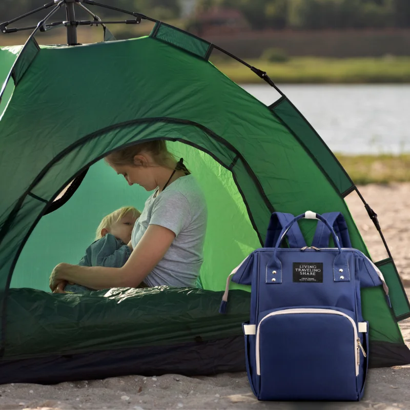 Herzberg HG-03206: Multifunction Mommy Diaper and Baby Bottle Bag - Blue