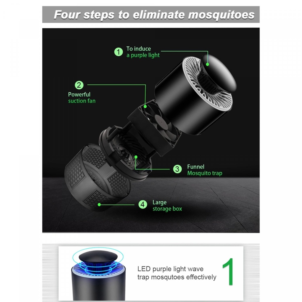 Herzberg HG-03138: Light & Vaccuum Mosquito Killer Lamp