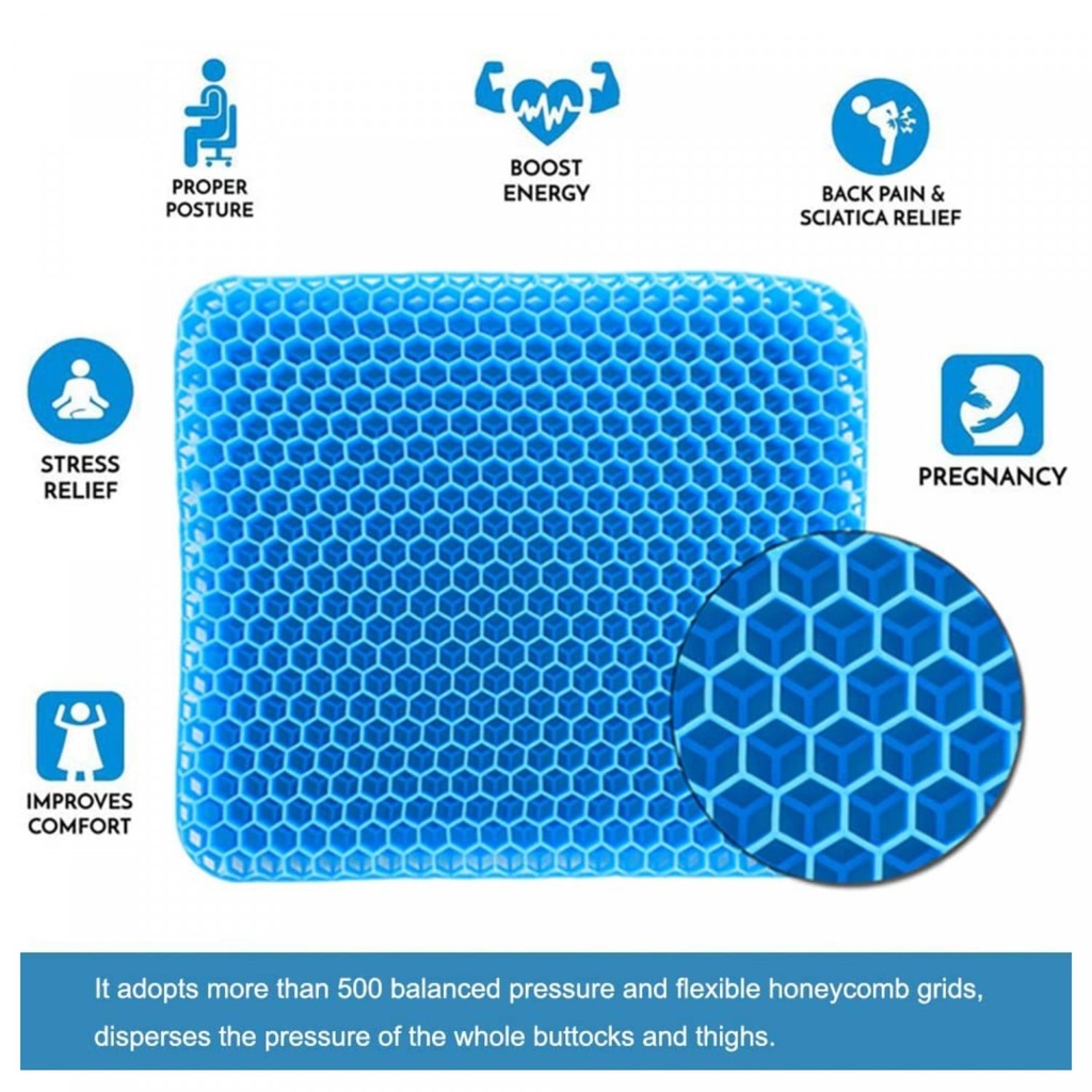 Herzberg HG-03220: Gel Seat Cushiion - Blue