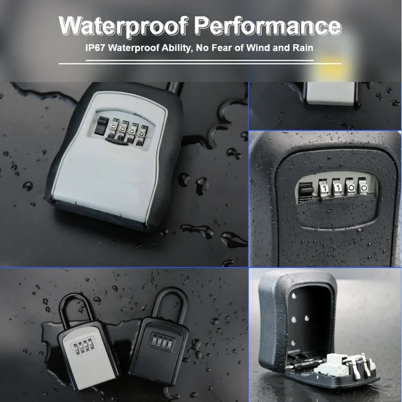 Herzberg HG-03800: New Smart Waterproof Keyless Safety Box - Red