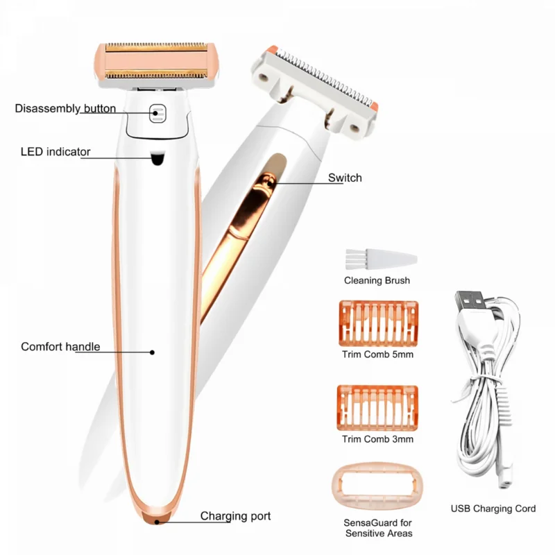 Cenocco Beauty SETCC9087/9086: 2 in 1  Full Body Hair Remover + Facial Epilator with LED Combo Deal