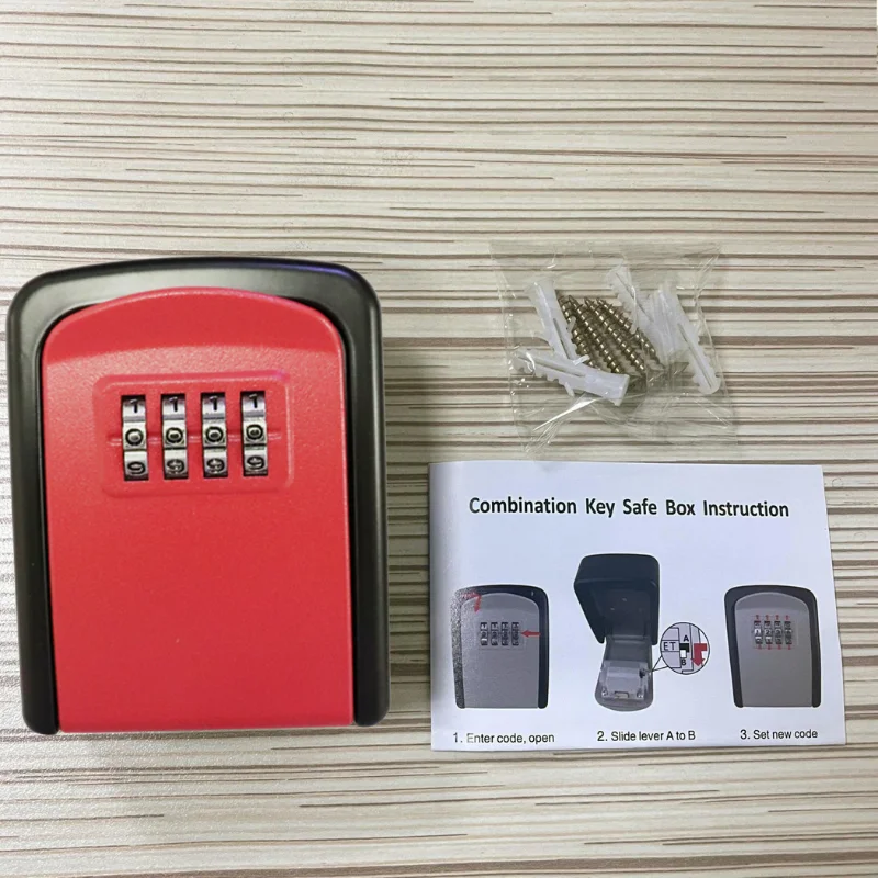 Herzberg HG-03800: New Smart Waterproof Keyless Safety Box - Red