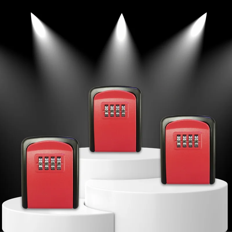 Herzberg HG-03800: New Smart Waterproof Keyless Safety Box - Red