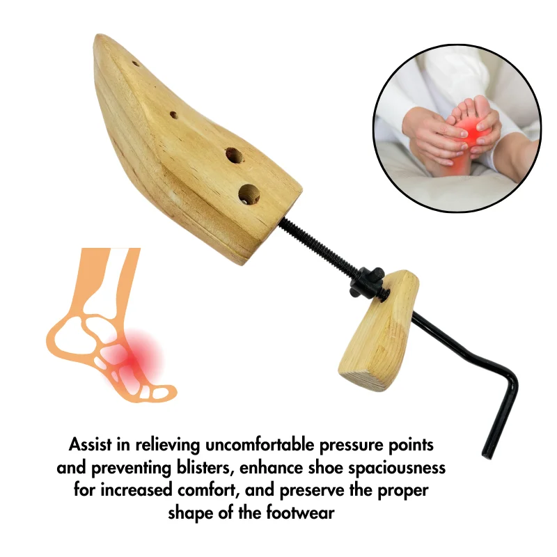 Herzberg HG-03770: 2 Way-Wooden Adjustable Shoe Stretcher & Expander - Women