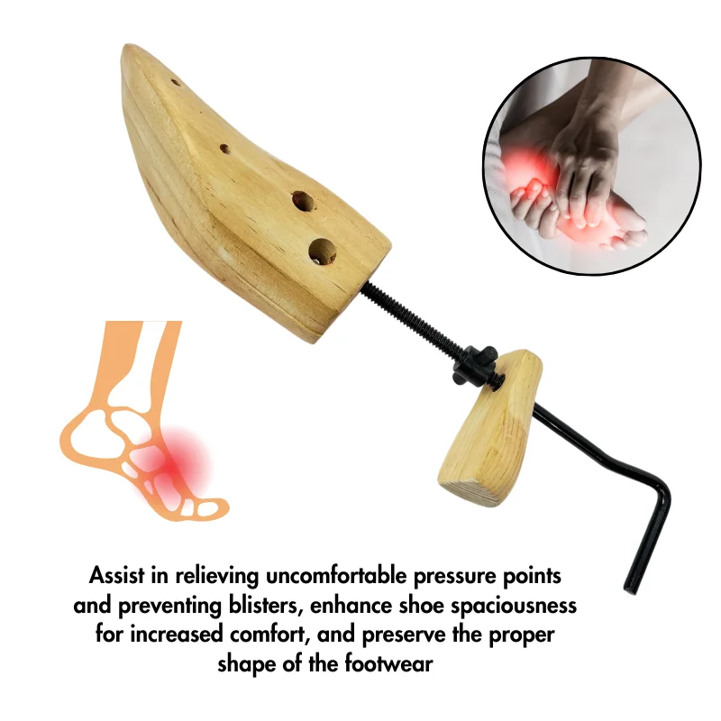 Herzberg HG-03787: 2 Way-Wooden Adjustable Shoe Stretcher & Expander - Men