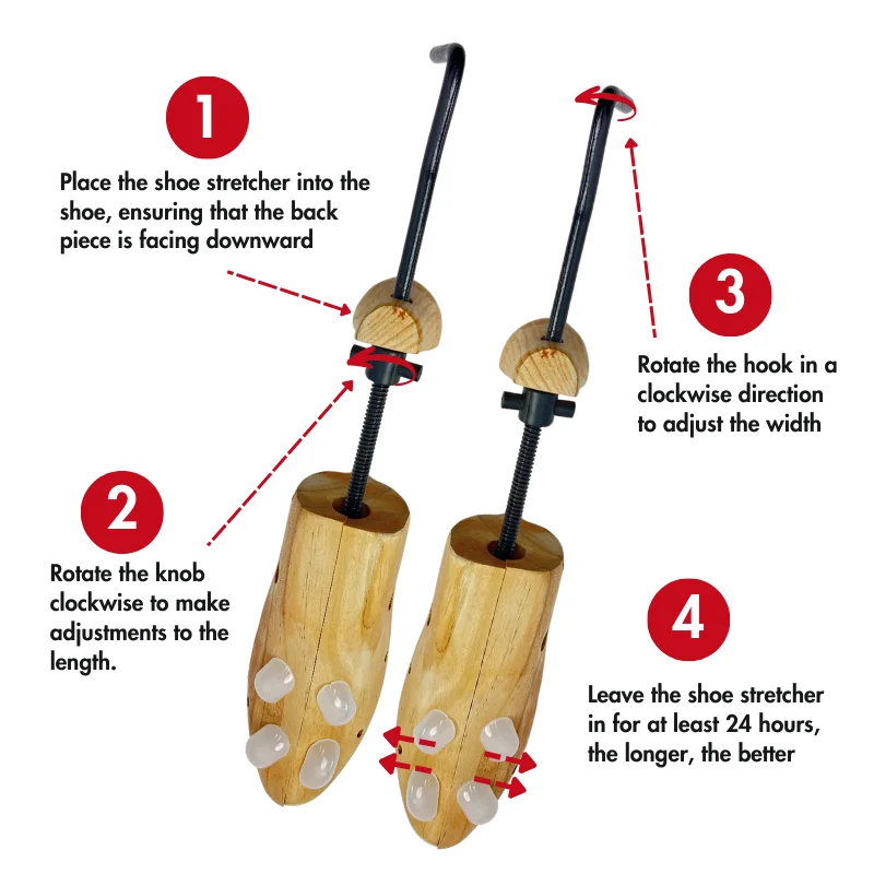 Herzberg HG-03770: 2 Way-Wooden Adjustable Shoe Stretcher & Expander - Women