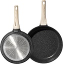 Just Perfecto JL-42: 2 Pieces Granite Frying Pan (20/24cm) - Black