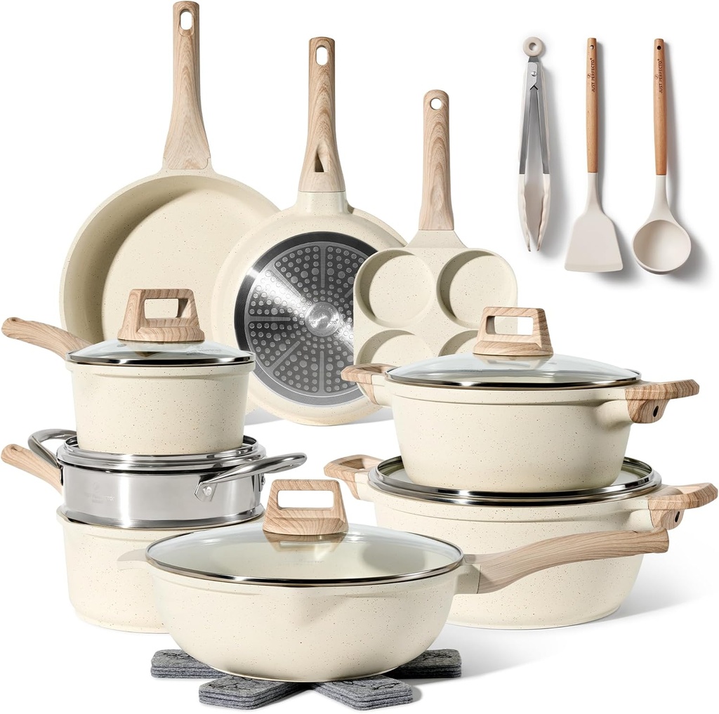 Just Perfecto JL-721: 21-delige Granieten Pannenset - Beige