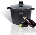 Royalty Line RL-AD28M : Casserole avec revêtement en marbre et couvercle en verre - 28cm