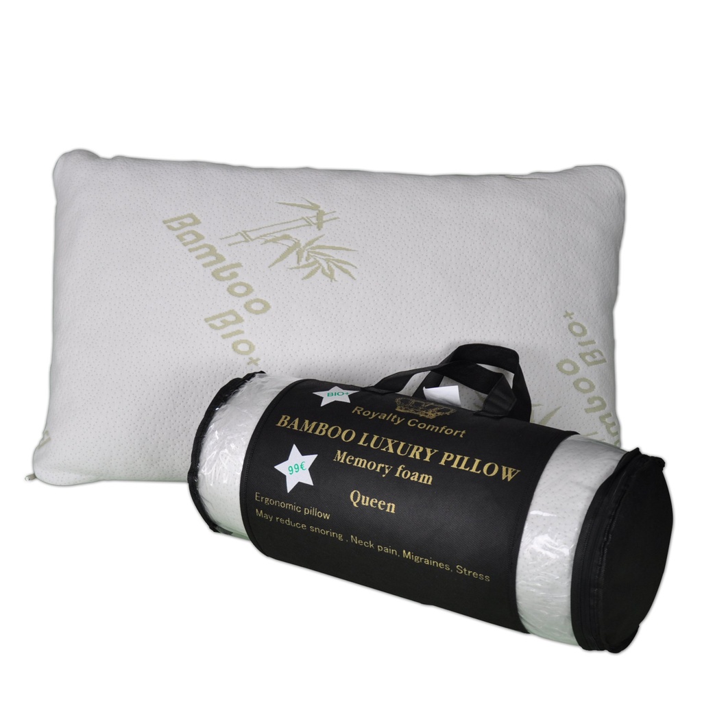 Royalty Comfort HG-5076BM: Luxuriöses Bambuskissen mit Memory-Schaum – Queen-Size