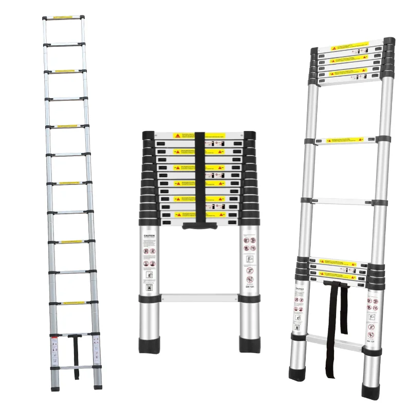 Herzberg HG-5380: Multi-Purpose Aluminum Telescopic Extension Ladder - 3.8M