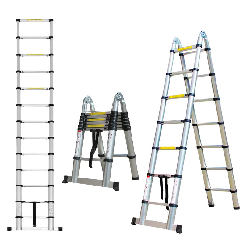 Herzberg HG-5440: Retractable aluminum telescopic ladder - 4.4M