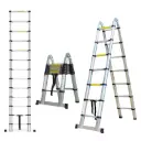 Herzberg HG-5440: Retracting Aluminum Telescopic Ladder - 4.4M