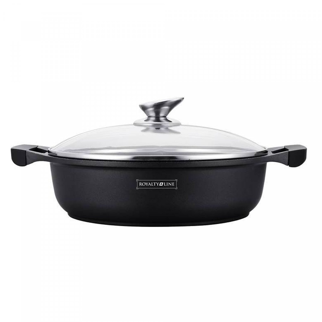 Royalty Line RL-BR30M: Flacher Marmorkochtopf 30cm