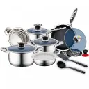 Royalty Line RL-16RGNM : ensemble de batterie de cuisine premium en acier inoxydable 16 pièces