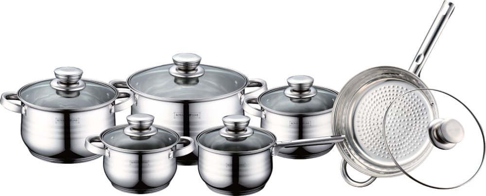 Royalty Line RL-1231: 12 Pieces Cookware Set with Glass Lid