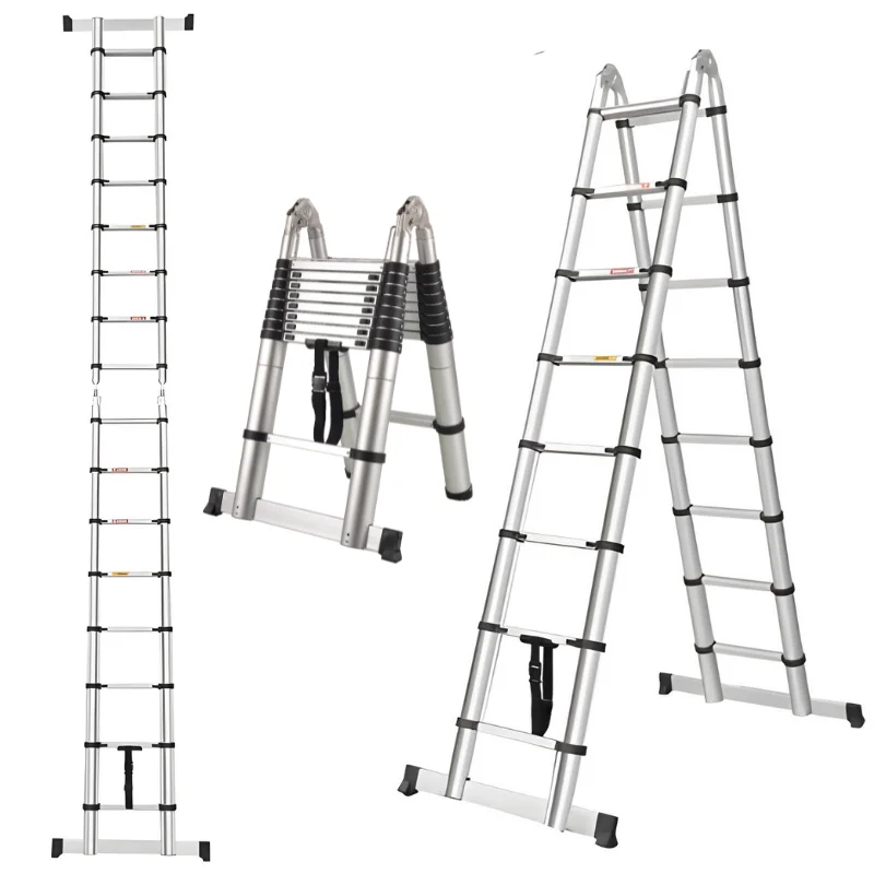 Herzberg HG-5560: Retracting Aluminum Telescopic Ladder - 5.60M