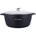 Royalty Line RL-BS40M: Die Cast Casserole with Glass Lid - 40cm