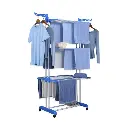 Herzberg HG-8034BLU: Moving Clothes Rack - Blue