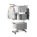 Herzberg HG-8034GRY : portant à vêtements mobile gris