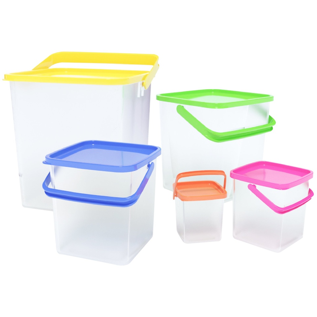 Herzberg HG-CFS5N1: 5-in-1 BPA-Free Corner Cubic Food Storage Container Set with Handle