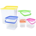 Herzberg HG-CFS5N1: set di contenitori per alimenti cubici angolari 5 in 1 senza BPA con maniglia
