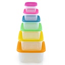 Herzberg HG-SFS6N1: 6 Pieces Square BPA-Free Stackable Food Storage Container Set