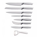Royalty Line RL-WHT7-W: 7 Pieces of Non-Stick Coating Knives Set w/ Peeler-White