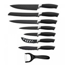 Royalty Line RL-BLK7-W: 7 Pieces Non-Stick Coating Knives Set w/ Peeler-Black