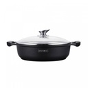 Royalty Line RL-BR26M: Flacher Suppentopf mit Marmorbeschichtung, 26cm