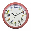 Herzberg HG-03701 : horloge murale effet bois avec 12 chants d’oiseaux