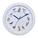 Herzberg HG-03725 : horloge à chants d'oiseaux européens - blanc