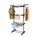 Herzberg HG-8034BB: Moving Clothes Rack - Black