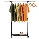 Herzberg HG-03268 : portant à vêtements roulant à barre unique réglable