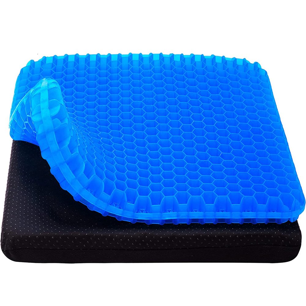 Herzberg HG-03220 : coussin d'assise en gel bleu