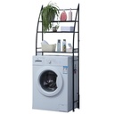 Herzberg HG-03305 : étagère de rangement noire à 3 niveaux pour lave-linge et salle de bains
