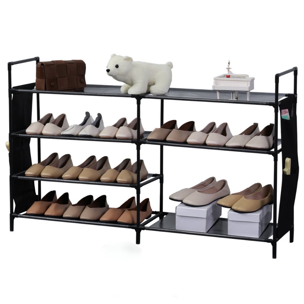 Herzberg HG-03312 : étagère à chaussures de rangement à 7 niveaux (12 x 70 cm) - noire